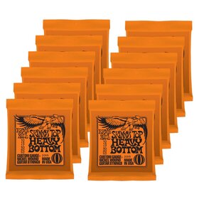 EB2215 12 Pack Ernie Ball 2215 Electric Guitar Strings Nickel Skinny Top / Heavy Bottom (Red) 10-52