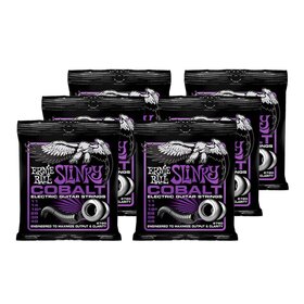 EB2720 6 Pack Ernie Ball 2720 Electric Guitar Strings Cobalt Power Slinky (Purple) 11-48