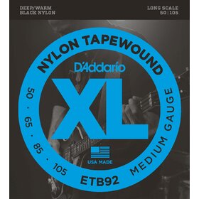 D'Addario ETB92 Bass Strings Tape wound Chrome 50-105 Long Scale