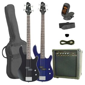 Full-Size Bass Guitar Package with Amp & Accessories