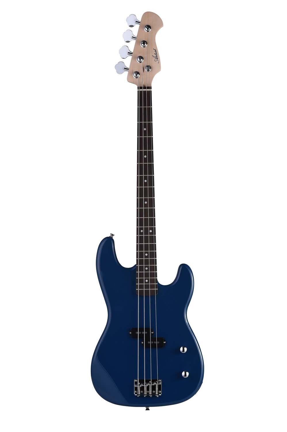 Artist PB2 Blue Electric Bass Guitar with Accessories