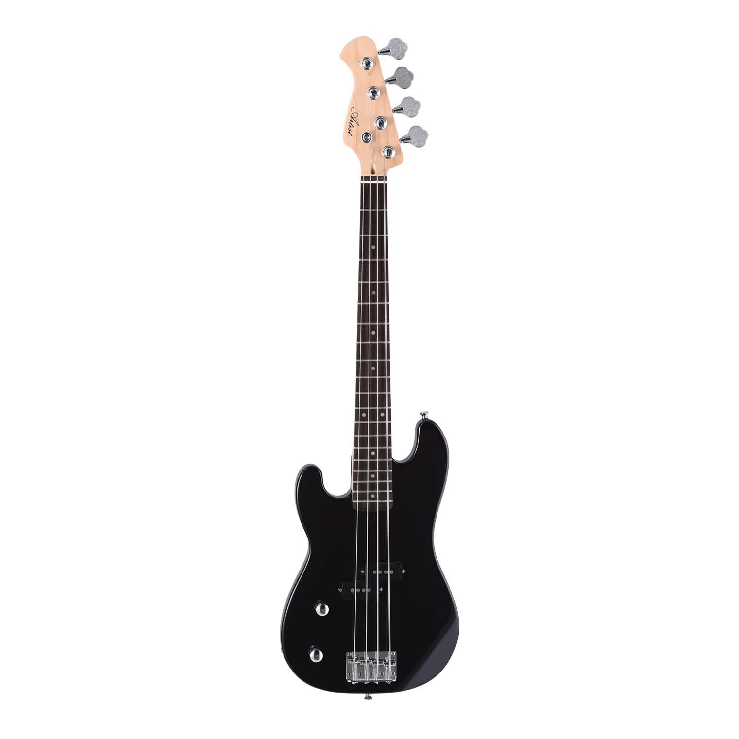 Artist PB34L Black 3/4 Size Left Handed Bass Guitar + Accessories