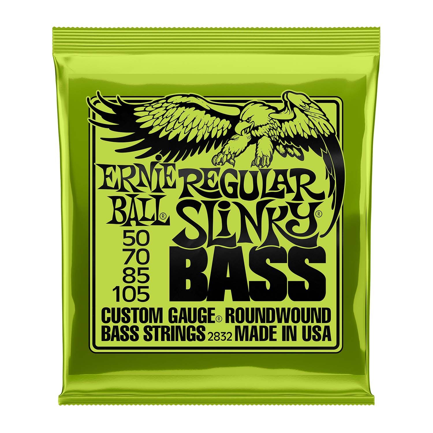Ernie Ball 2832 Bass Guitar Strings Regular Slinky 50105 2 Pack