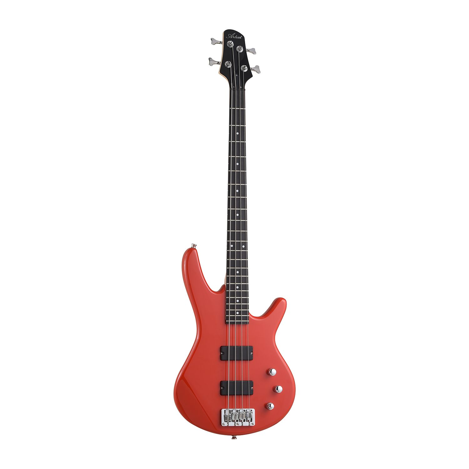 Artist AG105RD Solid Red Electric Bass Guitar + Amp and Accessories