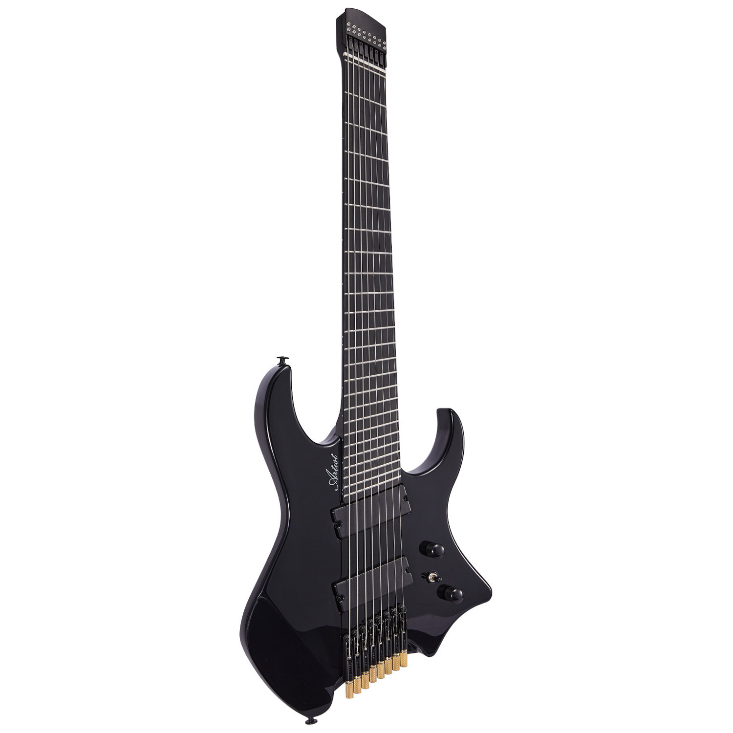 ◆6st Headless Guitar See Thru Black Latitude Cardinal Headless Electric Guitar Kit 6 String