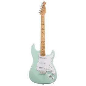 Customer Returned Artist AS10 Vintage Green Electric Guitar w/ Single Coil Pickups & Padded Bag thumbnail