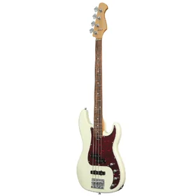 Artist APJ4A Vintage White Active / Passive Bass Guitar & Padded Bag thumbnail