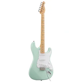 Customer Returned Artist AS10 Vintage Green Electric Guitar w/ Single Coil Pickups & Padded Bag thumbnail
