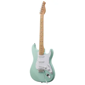 Customer Returned Artist AS10 Vintage Green Electric Guitar w/ Single Coil Pickups & Padded Bag thumbnail