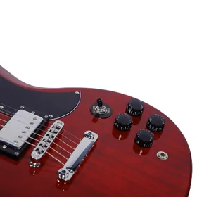 Artist AG100 Red Electric Guitar w/ Bullbucker Pickups & Black Case thumbnail