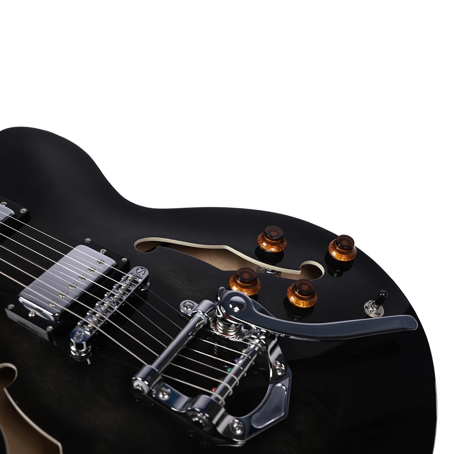 Artist BLACKCHERRY Gloss Black Hollow Body Electric Guitar