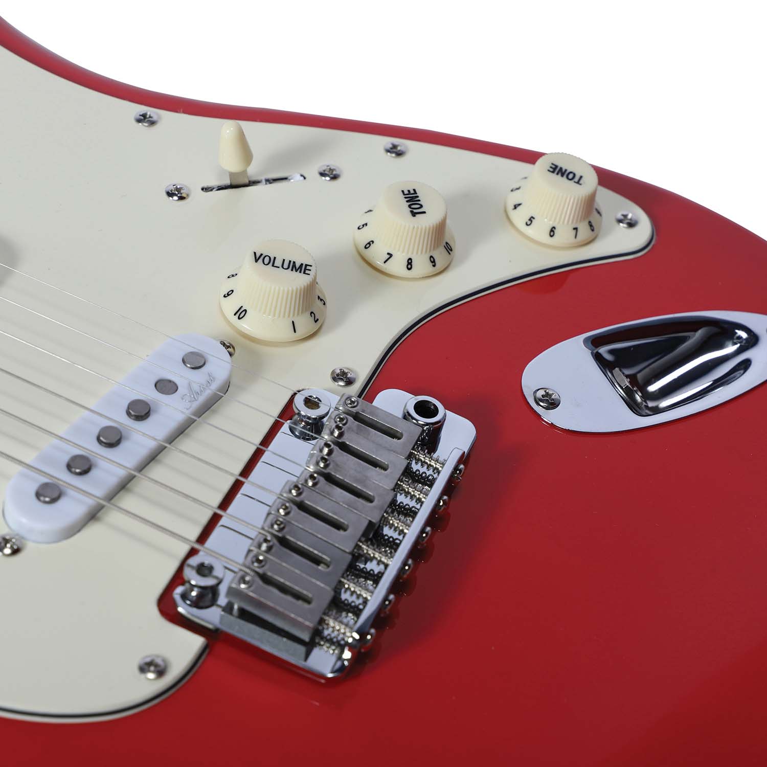 Diálogo operación solapa Artist ST62 Fiesta Red Electric Guitar w/ Single Coil Pickups