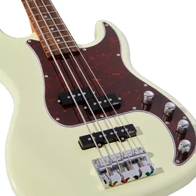 Artist APJ4A Vintage White Active / Passive Bass Guitar & Padded Bag thumbnail
