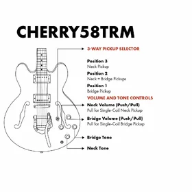 Damaged Artist Cherry58TRM Semi-Hollow Electric Guitar w/ Tremolo thumbnail