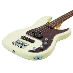Artist APJ4A Vintage White Active / Passive Bass Guitar & Padded Bag thumbnail