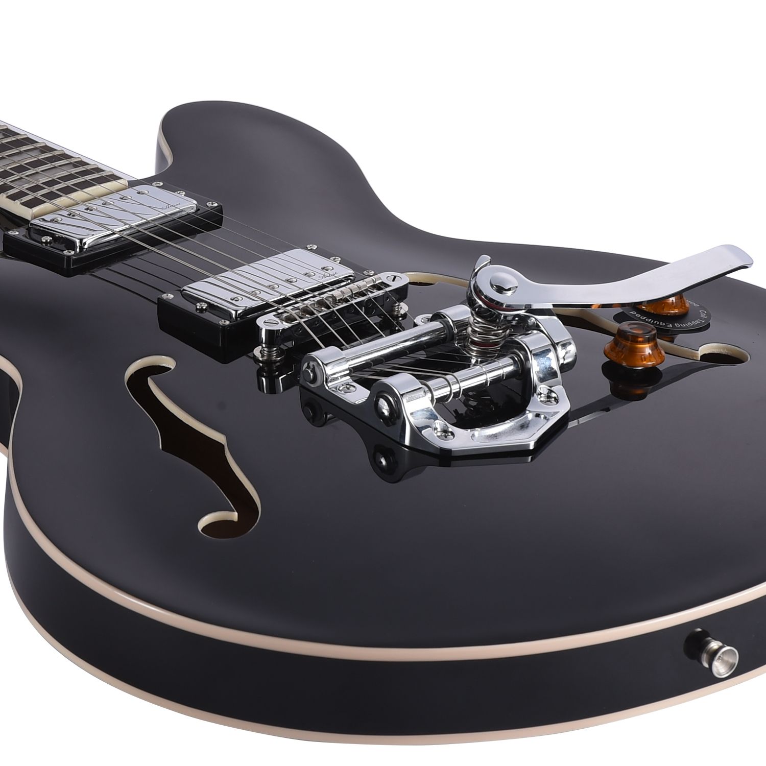 Artist BlackCherry7 Gloss Hollow Body Electric Guitar + Roller Vibrato