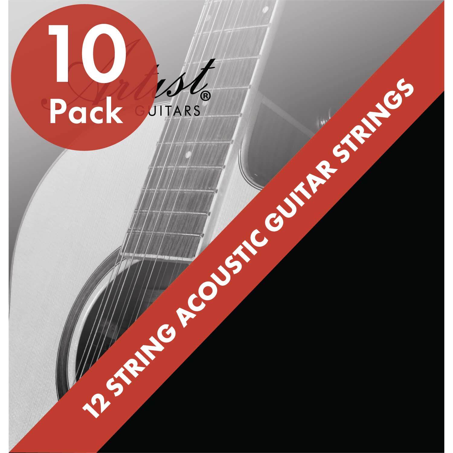 Artist ACST104712 10-47 Acoustic Guitar Steel 12 Strings 10 ...