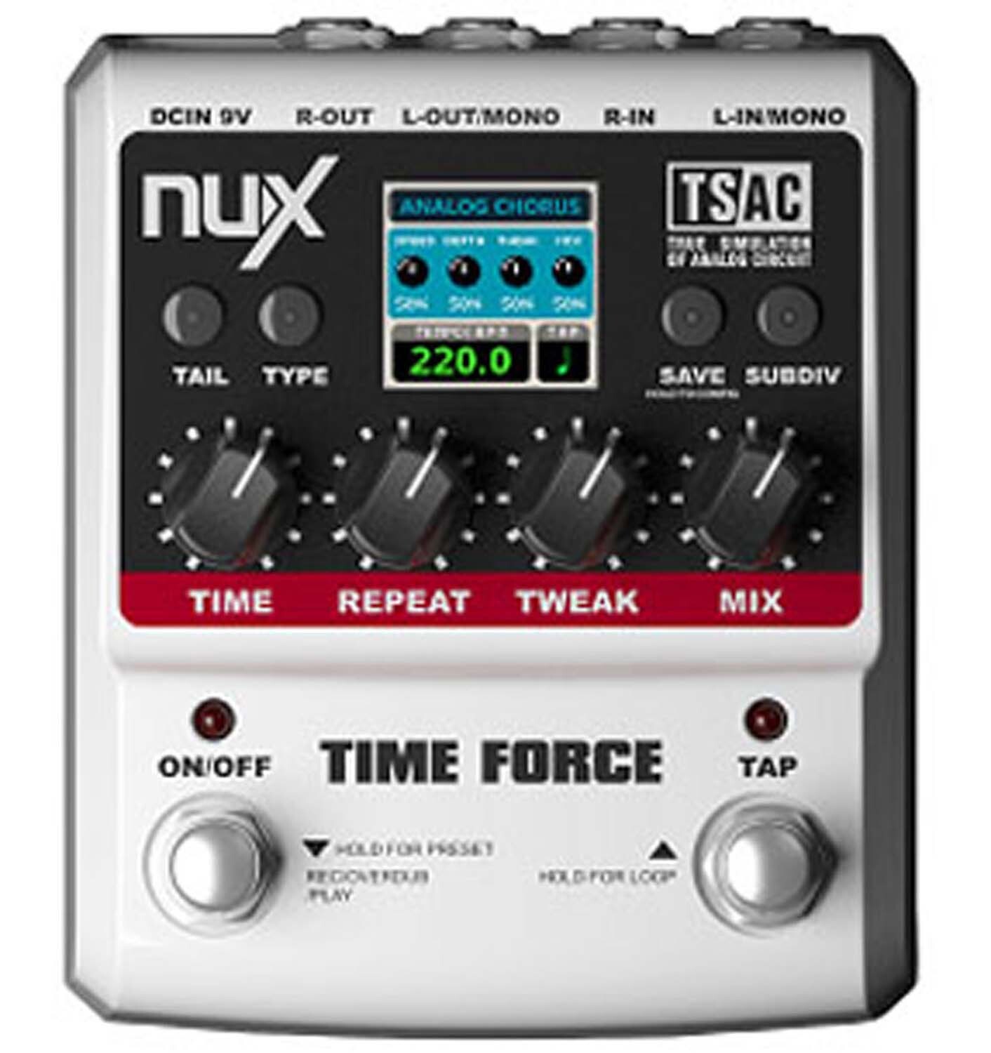 NuX Time Force Digital/Analogue Delay Multi Effects Pedal and looper New Nux