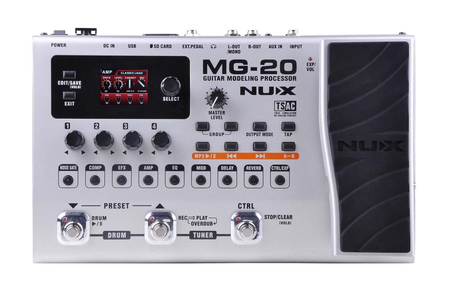 NuX MG20 Guitar Modeling Processor Multi FX Pedal Board NUX