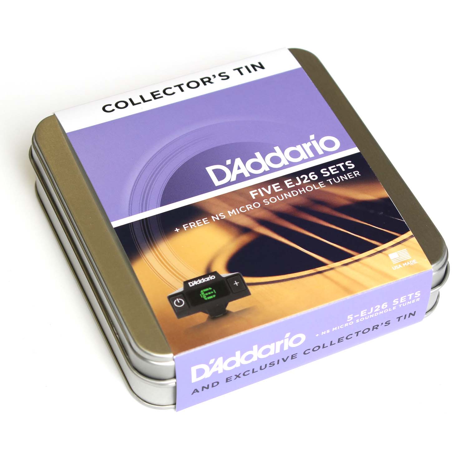 D'Addario EJ26 5DTUN 5 Sets Acoustic Guitar String 1152 + Tuner + Tin