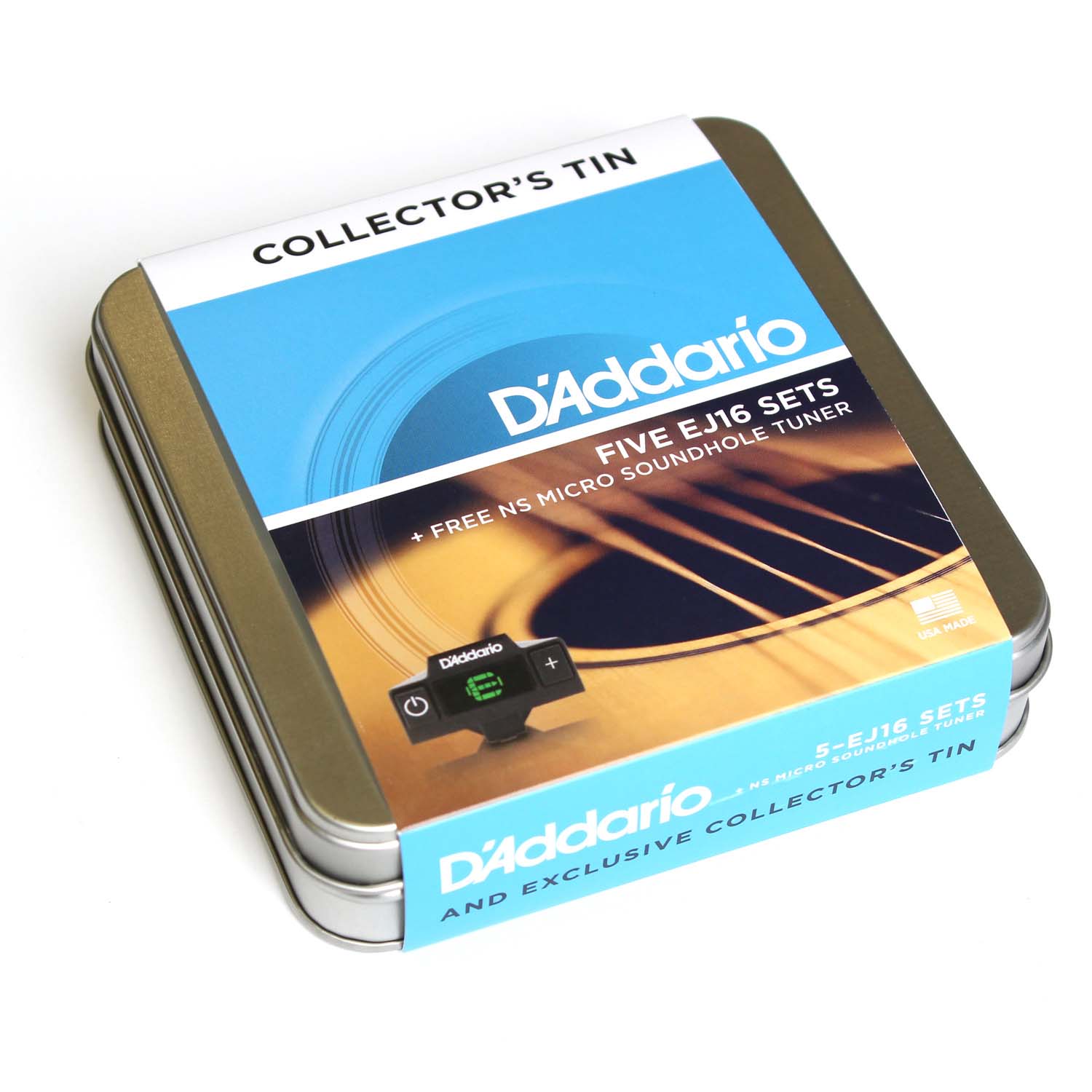 D'Addario EJ165DTUN 5 Sets Acoustic Guitar Strings 1253 +Tuner +Tin