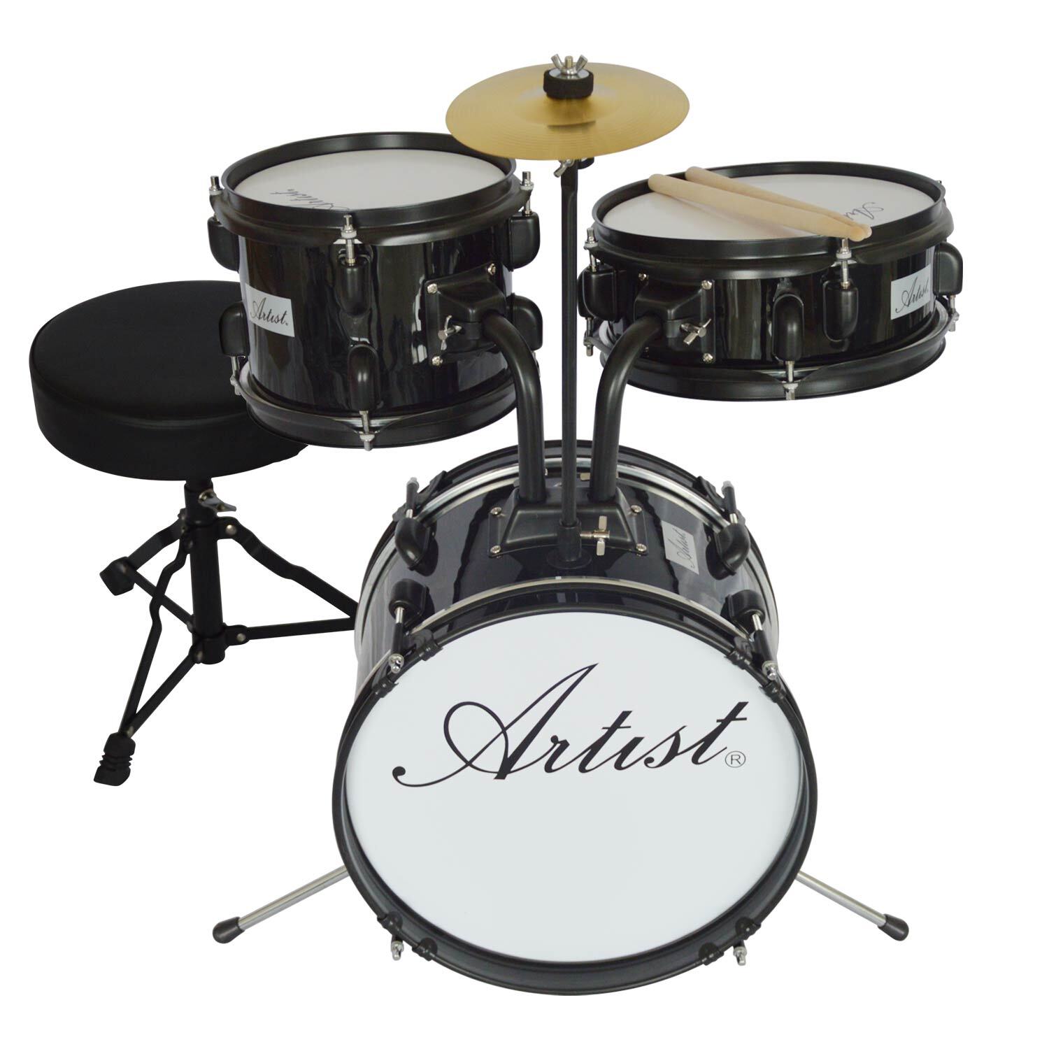 artist aj313 3 mini acoustic drum kit black new artist aj313 3 mini acoustic drum kit black new
