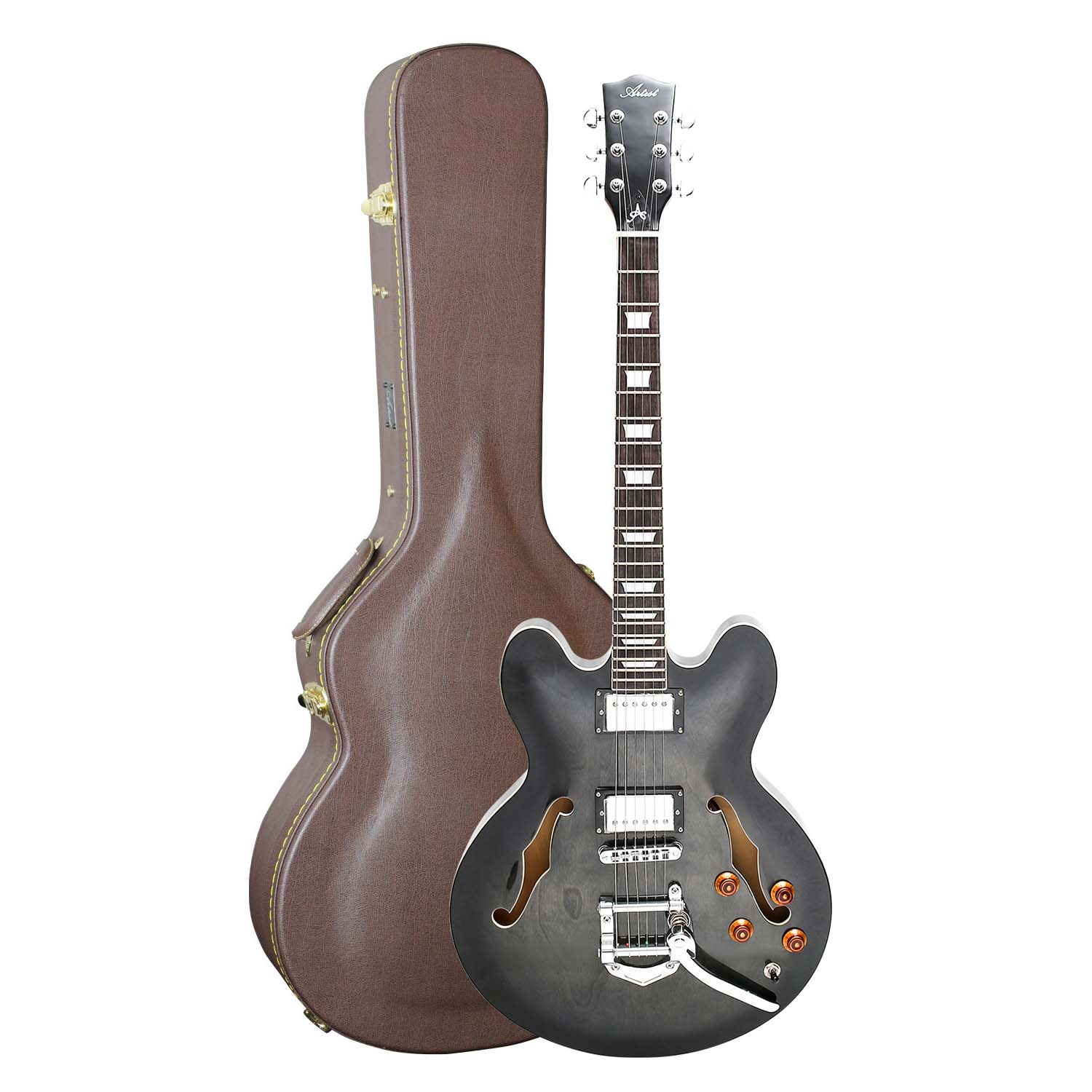 18 drum frame inch Roller  Electric Hollow Guitar BlackCherry7 Body  Artist