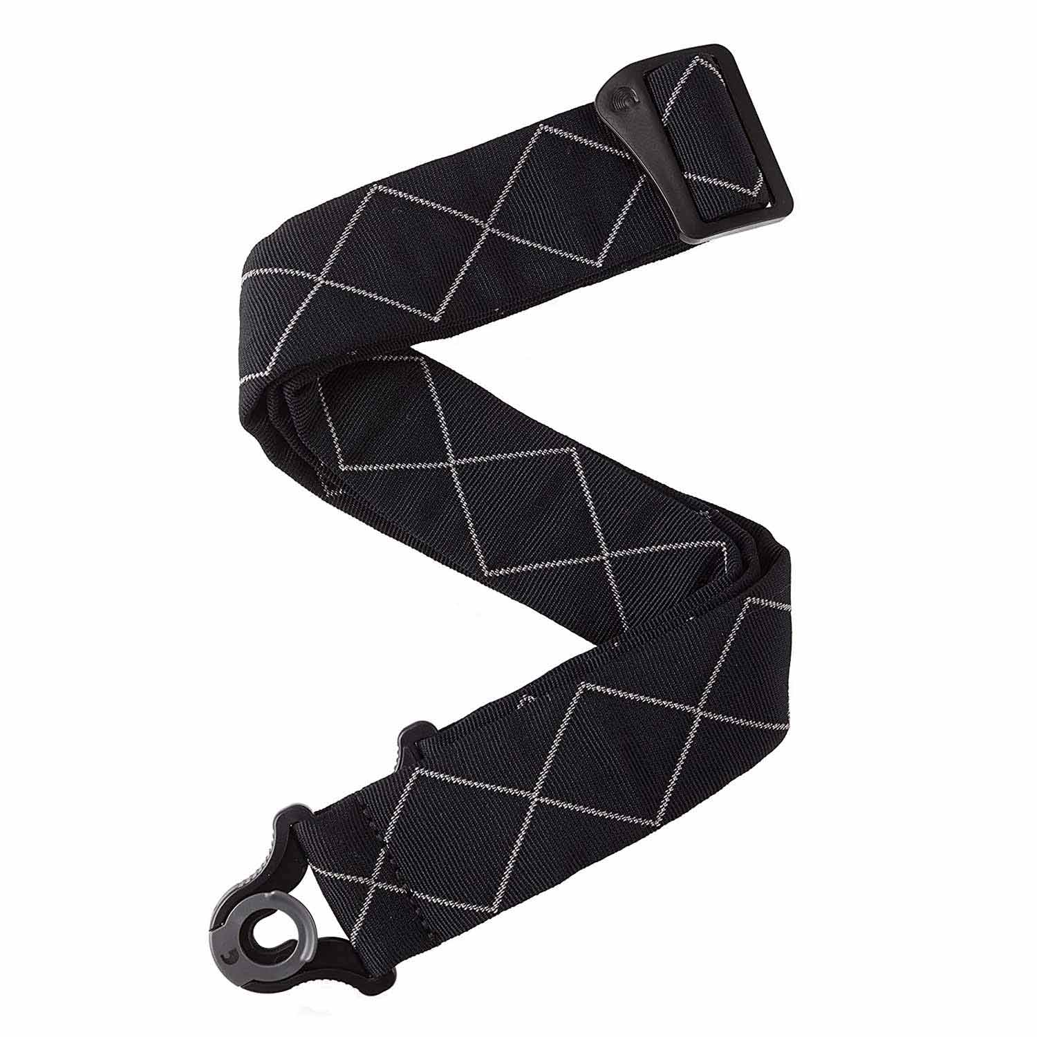 D’Addario 50BAL02 Auto Lock Guitar Strap Black Diamond Padded D'