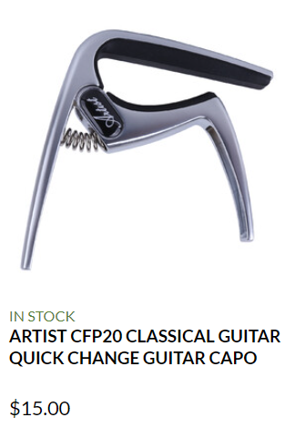 Artist Guitars CFP20 Classical Guitar Capo