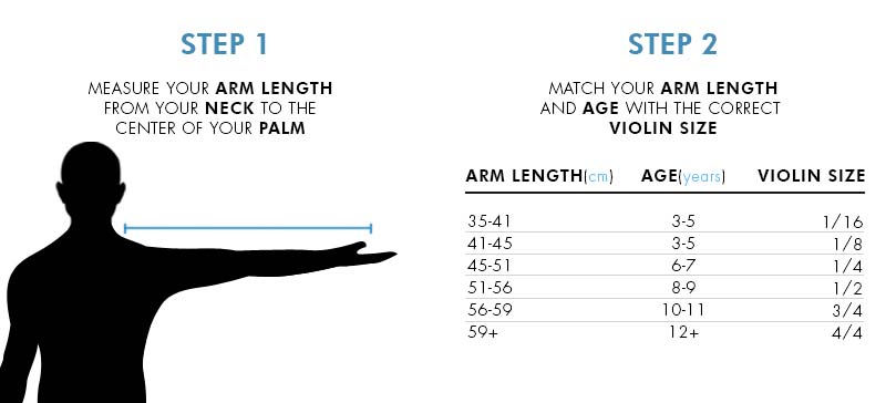 violin bow child measure length arm correct guide violins student solid chart stradivarius measurement sizing artist package instrument wood case