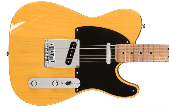 T-Style Guitar with a single coil pickup in both neck and bridge positions