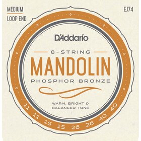 D'Addario EJ74 Phosphor Bronze Mandolin Medium Loop End 11-40 