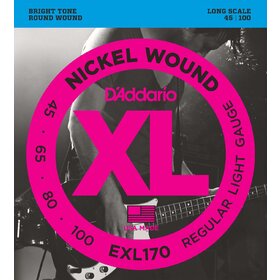 D'Addario EXL170 45-100 Nickel Electric Bass Strings Regular Light