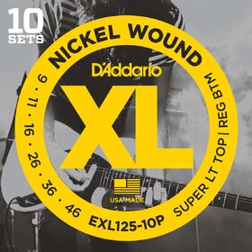 D'Addario EXL125 Electric Guitar Strings 9-46 10 Pack