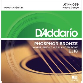 D'Addario EJ18 Phosphor Bronze Acoustic Guitar Strings Heavy 14-59 