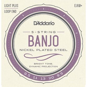 D'Addario EJ60+ Banjo Strings Nickel Wound Light Plus 5 String