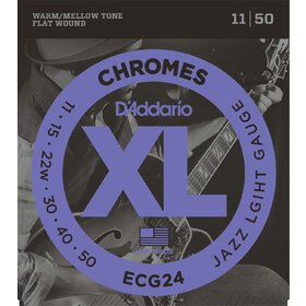 D'Addario ECG24 Electric Guitar Strings Chrome Jazz Lite 11-50 