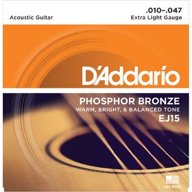 D'Addario EJ15 10-47 Phosphor Bronze Acoustic Guitar Strings 