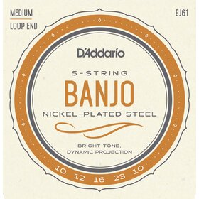 D'Addario EJ61 10-23 Banjo Strings Nickel Wound Med 