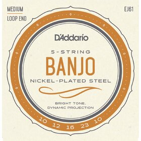 D'Addario EJ61 Banjo Strings Nickel Wound Med 10-23 