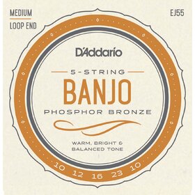 D'Addario EJ55 Banjo Strings Phosphor Bronze Medium 