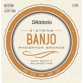 D'Addario EJ55 Banjo Strings Phosphor Bronze Medium
