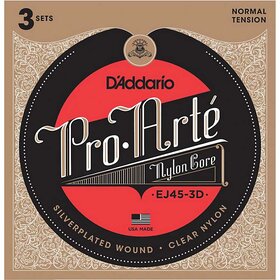 D'Addario EJ45 Pro Arte Nylon Classical Guitar Strings, 3 Sets 