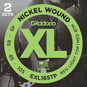 D'Addario EXL165TP Twin Pack of Electric Bass Strings  45-105 