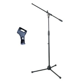 Artist MS012 Deluxe Black Boom Mic Stand & Plastic Mic Clip