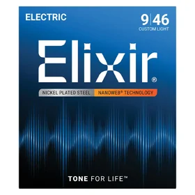 Elixir 12027 9-46 Nanoweb Light Electric Guitar Strings