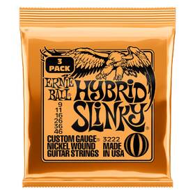 Ernie Ball 3222 9-46 Electric Guitar Strings Hybrid Slinky 3 Pack