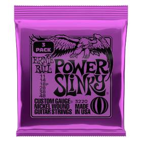 Ernie Ball 3220 11-48 Electric Guitar Strings Power Slinky 3 Pack
