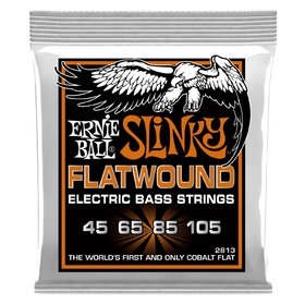 Ernie Ball 2813 Bass Guitar Strings Slinky Flatwound 45-105
