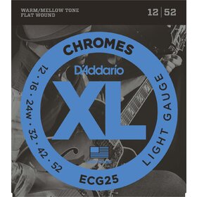 D'Addario ECG25 Light Flat Wound Chromes Guitar Strings 12-52 